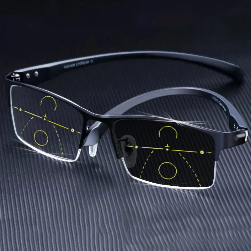 Glosrity Titanium progressive far and near dual-use reading glasses-IT